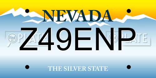 Z49ENP Nevada License Plate