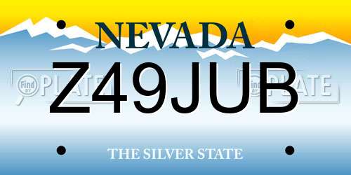 Z49JUB Nevada License Plate