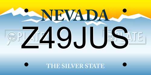 Z49JUS Nevada License Plate