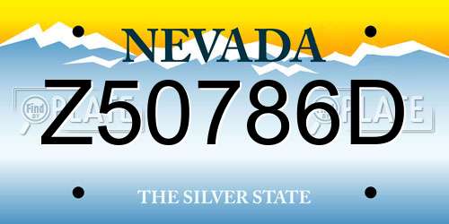 Z50786D Nevada License Plate