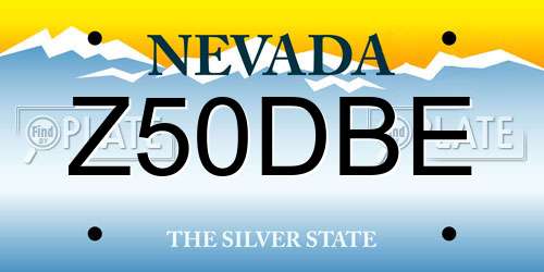 Z50DBE Nevada License Plate