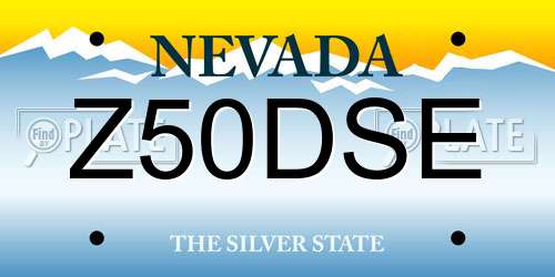 Z50DSE Nevada License Plate
