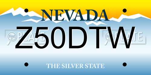 Z50DTW Nevada License Plate