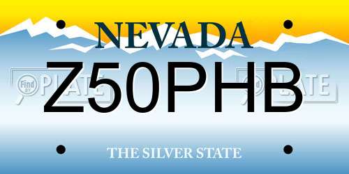 Z50PHB Nevada License Plate