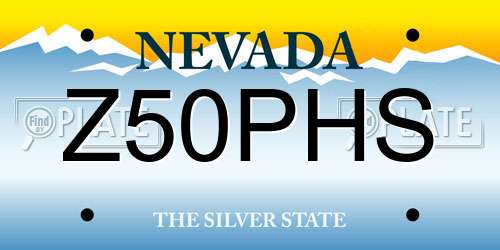 Z50PHS Nevada License Plate