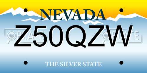 Z50QZW Nevada License Plate