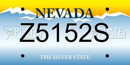 Z5152S Nevada License Plate