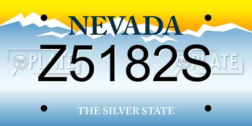 Z5182S Nevada License Plate