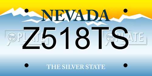 Z518TS Nevada License Plate