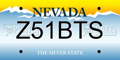 Z51BTS Nevada License Plate