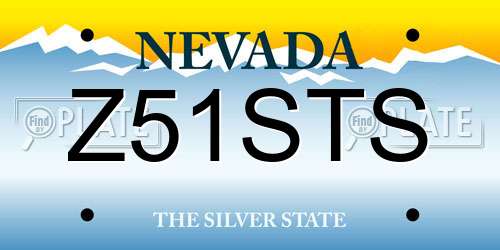 Z51STS Nevada License Plate