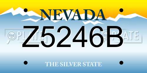 Z5246B Nevada License Plate