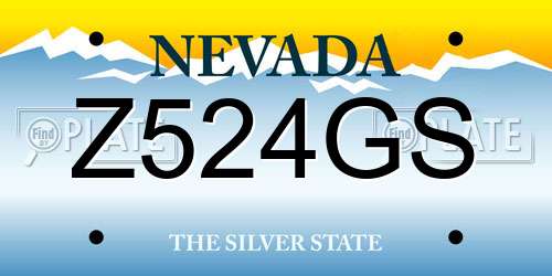 Z524GS Nevada License Plate