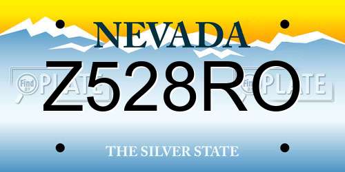 Z528RO Nevada License Plate