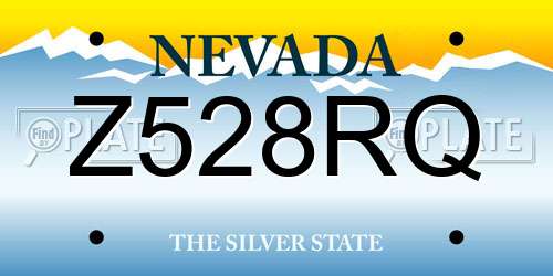 Z528RQ Nevada License Plate