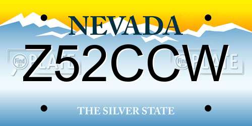 Z52CCW Nevada License Plate