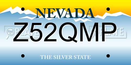 Z52QMP Nevada License Plate