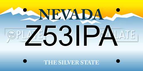 Z53IPA Nevada License Plate