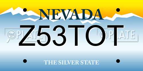 Z53TOT Nevada License Plate