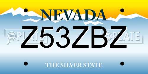 Z53ZBZ Nevada License Plate