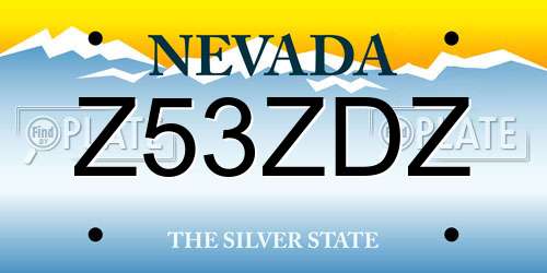 Z53ZDZ Nevada License Plate