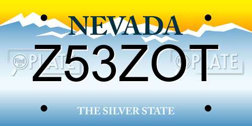 Z53ZOT Nevada License Plate