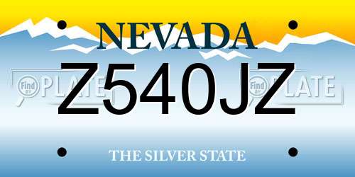 Z540JZ Nevada License Plate