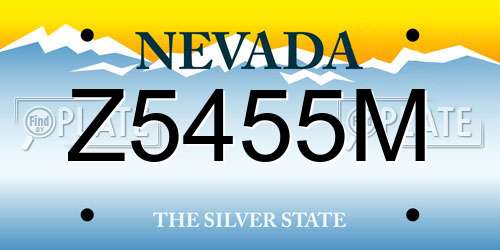 Z5455M Nevada License Plate