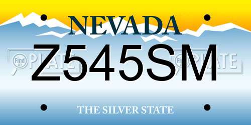 Z545SM Nevada License Plate