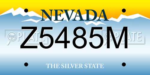 Z5485M Nevada License Plate