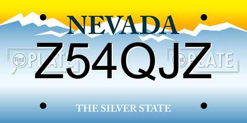 Z54QJZ Nevada License Plate
