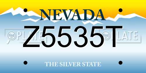 Z5535T Nevada License Plate