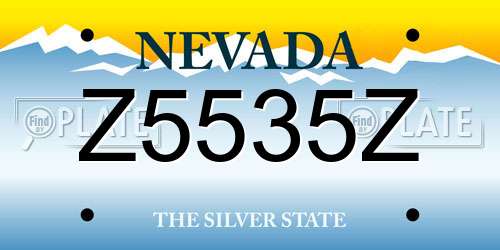 Z5535Z Nevada License Plate