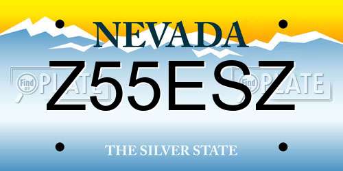 Z55ESZ Nevada License Plate