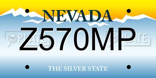 Z570MP Nevada License Plate