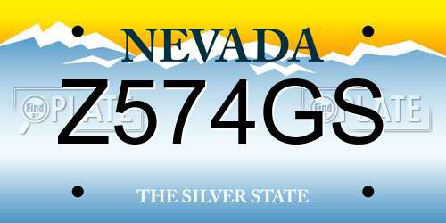 Z574GS Nevada License Plate