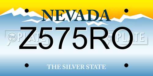 Z575RO Nevada License Plate