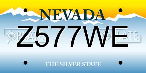 Z577WE Nevada License Plate
