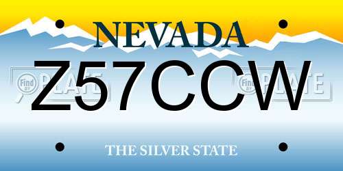 Z57CCW Nevada License Plate