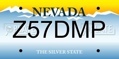 Z57DMP Nevada License Plate