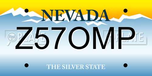 Z57OMP Nevada License Plate