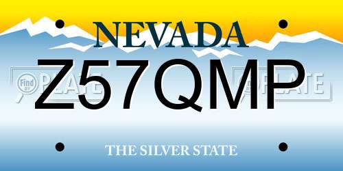 Z57QMP Nevada License Plate