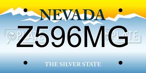 Z596MG Nevada License Plate