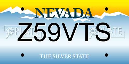 Z59VTS Nevada License Plate