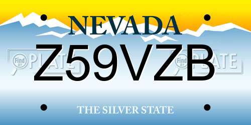 Z59VZB Nevada License Plate
