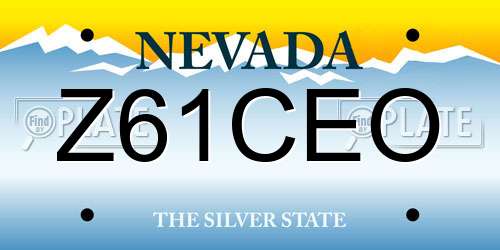 Z61CEO Nevada License Plate