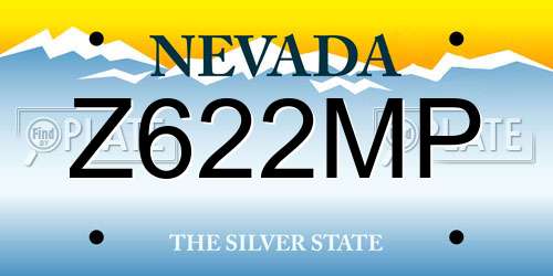 Z622MP Nevada License Plate