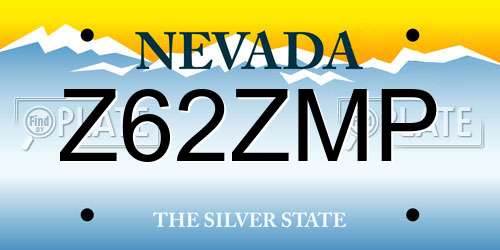 Z62ZMP Nevada License Plate