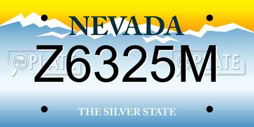 Z6325M Nevada License Plate