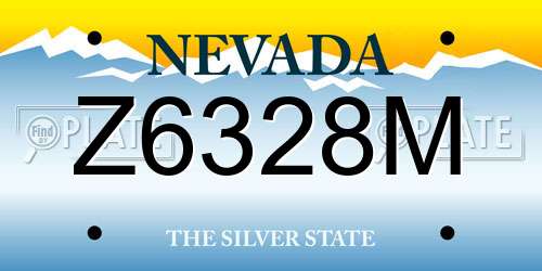 Z6328M Nevada License Plate